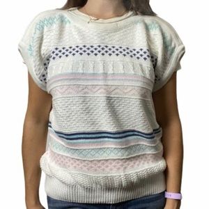 Vintage Carriage Court Short Sleeved Knit Sweater